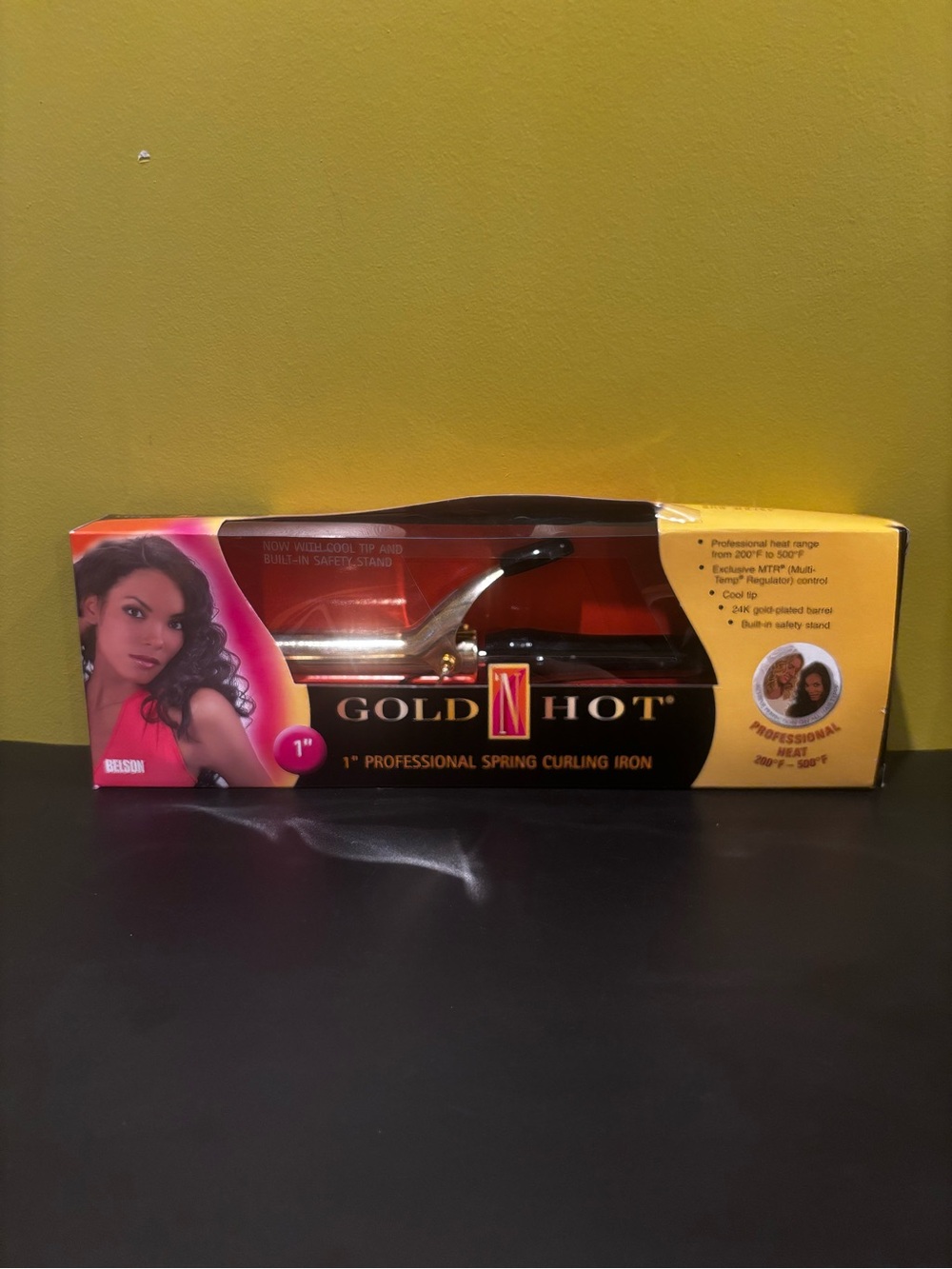 Gold 'N Hot 1" Professional Spring Curling Iron - Black and Gold